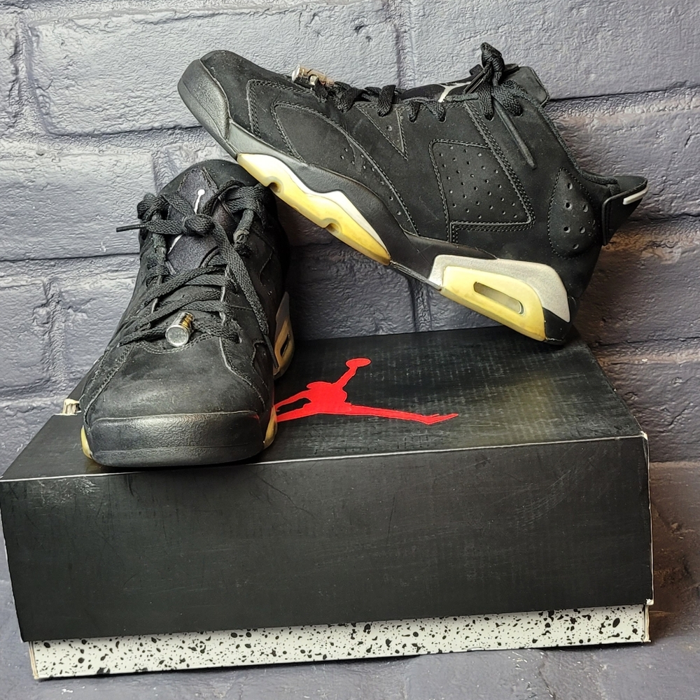Nike Air Jordan 6 Retro Low chrome 2015 Size 10 304401-003 Black Silver …